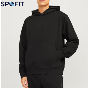 Sweat-shirts à capuche unis en coton coupe ajustée personnalisés pour l'hiver, 450 GSM, grammage lourd, vente en gros, décontractés, pour garçons, collection automne-hiver - Product Image 4