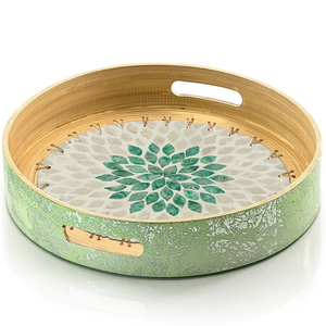 Hot New Item Bambou Rotin Alimentaire Plateaux À Manger Décor Fruits Bougie Plateaux Naturel Conception Personnalisée Organisateur De Stockage À La Maison - Product Image 3