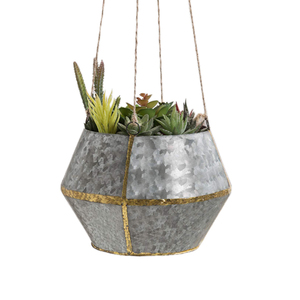 กระถางปลูกต้นไม้และดอกไม้แบบติดผนังทำมือ2ชั้นเคลือบสังกะสีแบบแขวนสี่เหลี่ยมผืนผ้าสำหรับตกแต่งตามธรรมชาติดีไซน์คลาสสิก - Product Image 6