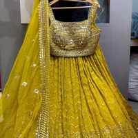 DERNIÈRE CONCEPTEUR FAUX GEORGATTE FIL TRAVAIL LEHENGA CHOLI