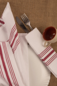 Serviette de table et napperon Bistro 100% coton-Bleu - Product Image 4