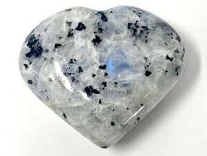 Vente en gros Agate naturelle polie Coeurs gonflés Flashy Cristaux de pierre de lune arc-en-ciel blancs Coeurs sculptés de style féerique Guérison - Product Image 5