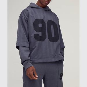 Venta al por mayor 2025 nuevo estilo de moda de los hombres de peso pesado 100% algodón Distress Vintage ácido lavado chándal Jogger trajes - Product Image 2