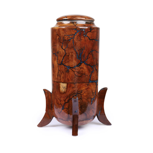 Urna de cremación de palisandro para quemar fractal con patas urnas de cremación con incrustaciones de epoxi hechas a mano para cenizas humanas y de mascotas - Product Image 6