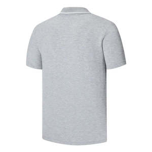 Polo ERKE para Hombre en Gris Jaspeado Claro, Cómodo, de Mezcla de Algodón, Transpirable, Tejido, Bordado, Sólido, ODM 11224203007-105 - Product Image 2