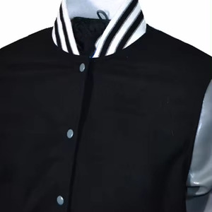 Chaqueta Deportiva de Lana para Hombre, Estilo Universitario, Color Sólido, Chaqueta Bomber con Patrón Reversible, Cálida y Resistente al Viento - Product Image 4