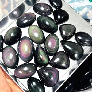 Cabujón de ojo de obsidiana arcoíris de alta calidad hecho a mano obsidiana arcoíris con piedra preciosa suelta de ojo para la fabricación de joyas - Product Image 1