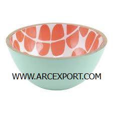 Émail orange décoration forme ronde vente en gros bol de service alimentaire événements de mariage et centres de villégiature vaisselle bol à mélanger à vendre - Product Image 2