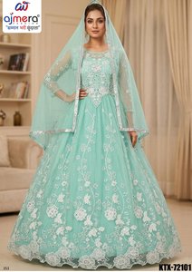 Robe de réception de mariage Ajmera Fashion, élégante robe longue sans manches pour femmes, tenue de soirée de mariage - Product Image 2