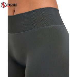 Service OEM, meilleur prix, leggings de yoga pour femmes sur mesure, taille haute, spandex/polyester, extensible dans les quatre sens, respirant, logo sur la taille - Product Image 6