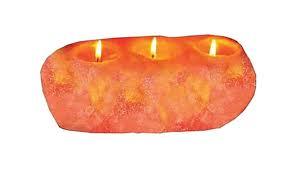 Candelabro triple de luz de té de sal de cristal Natural del Himalaya Rosa pakistaní vela de forma Natural - Product Image 2