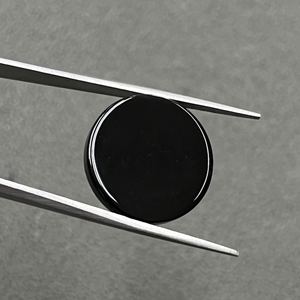 Natural <b>Black</b> Onyx Cabochon Flat Straight <b>Edge</b> Round Shape Loose Gemstones <b>Black</b> Onyx 8mm to 20mm For Jewelry Making - Product Image 5