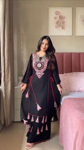 Robes pour femmes en rayonne avec travail de miroir, Salwar Kameez décontracté et robe de soirée, costume en coton prêt à porter cousu - Product Image 2