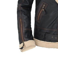 Veste bomber en cuir de vache véritable de qualité supérieure pour homme, col montant, logo sur le devant, haute qualité