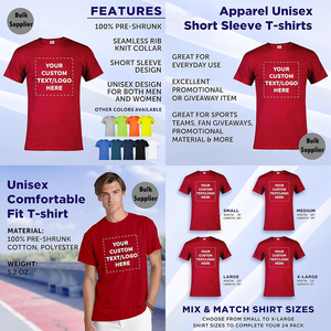 Camisetas de manga corta unisex-Paquete a granel personalizado en rojo llamativo-Ropa de calidad superior para cada ocasión - Product Image 4