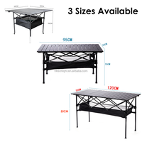Table de salle à manger portable d'extérieur en alliage d'aluminium léger et pliable, avec base carrée moderne, idéale pour la cuisine, les pique-niques, les jardins et les hôtels, taille S