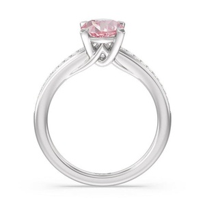 Bague de fiançailles en diamant taillé ovale 14k rose laboratoire créé bijoux VS1 clarté F couleur pour bijoux - Product Image 3