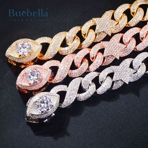 Hot Sale 16mm 18K Gold and 925 Silver Plated Iced Devil Eye Various Planets <b>Cuban</b> <b>Bracelet</b> for <b>Men</b> - Product Image 3