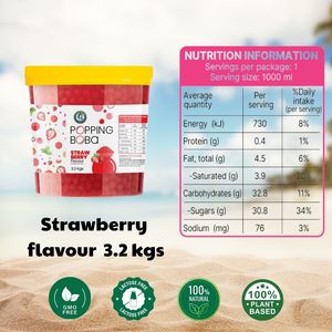 บับเบิ้ลชาผลิตจากบับเบิ้ลบับเบิ้ลกลิ่นสตรอเบอรี่ครีมไข่มุกมันสำปะหลังน้ำเชื่อมผลไม้ที่ผ่านการรับรองจากฮาลาลผู้จำหน่ายน้ำผลไม้วินท์ - Product Image 3