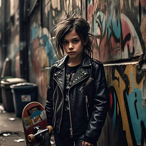 แจ็กเก็ตแฟชั่นหนังแกะแท้สำหรับเด็กผู้หญิงแจ็คเก็ตแฟชั่นหนังแกะแท้สำหรับฤดูหนาวแขนยาวสำหรับนักขี่มอเตอร์ไซค์ - Product Image 3