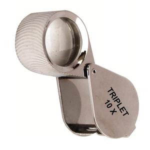 แว่นขยายแบบพกพา JIPSY Jewellers ขนาด 18 มม. กำลังขยาย 10 เท่า เลนส์สามชั้นทำจากทองเหลือง สำหรับตรวจสอบอัญมณี - Product Image 1