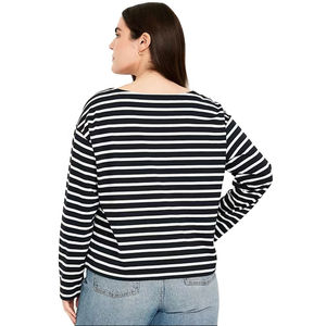 Camiseta de Manga Larga Personalizada para Mujer, Talla Grande, 100% Algodón, Estilo Casual Urbano, Ajuste Holgado, Estampado Ecológico - Product Image 3