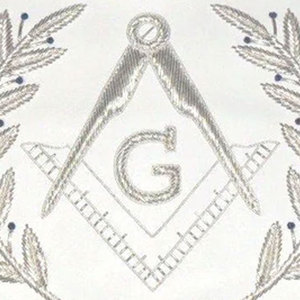 Master Mason Blue Lodge <b>Apron</b> <b>White</b> Hand Embroidered Hand Embroidered Masonic Regalia Custom Logo - Product Image 5
