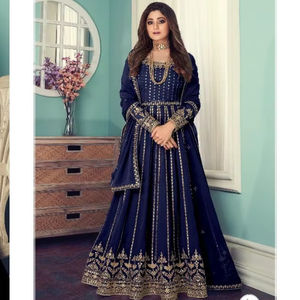 Último diseñador pesado Georgette bordado Anarkali vestido elegante fiesta desgaste traje estilo paquistaní largo Salwar indio paquistaní - Product Image 1