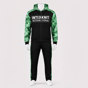 Survêtement de jogging à capuche personnalisé pour homme, imprimé camouflage, avec patchwork, vêtements de sport, entraînement, maternité, loisirs - Product Image 1