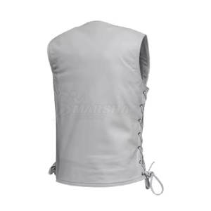 High Quality Cowhide Leather <b>Waistcoats</b> for Men Custom Style Breathable Stand Collar <b>Waistcoat</b> for Outer Wear - Product Image 2