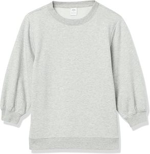 2025 New Style Women's French Terry Fleece Sweatshirt Casual <b>Crewneck</b> Blouson Sleeve Design Lined for Autumn Spring Winter - Product Image 2