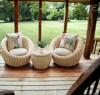 Ecowoodies Ensemble de mobilier d'extérieur traditionnel pour villa et jardin, avec coussins imperméables, fauteuils de relaxation et canapés gonflables en rotin, pour hôtels et parcs