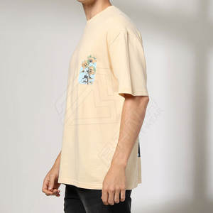 Camisetas extragrandes de algodón 240 Gsm de calidad superior del fabricante, ropa de calle, camisetas extragrandes 240 Gsm lisas en blanco para hombre - Product Image 3