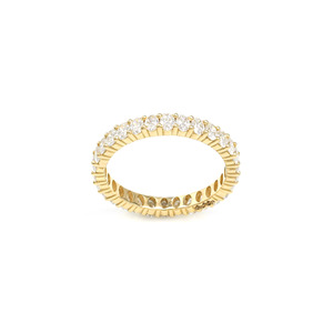 IGI certificado 14K oro amarillo banda de compromiso de eternidad completa 3x2mm anillo nupcial de diamante ovalado joyería de piedra natal de abril para mujeres - Product Image 6