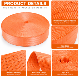 Cintas de Poliéster/Nylon Ecológicas a Precio de Fábrica, Grosor de 1.6-3mm, Tamaños de 25/38/50mm, Logotipo Personalizado, Cinturones, Cuerdas de Seguridad, Mochilas - Product Image 2