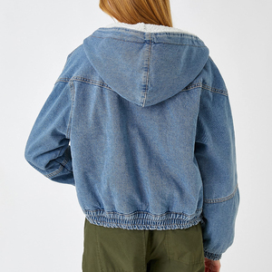 Wholesale Oversize Casual Fashion Women Plus Size <b>Denim</b> <b>Jacket</b> High Quality Latest Design Women hooded <b>Denim</b> <b>Jacket</b> - Product Image 6