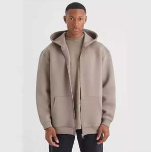 Sweat à capuche zippé pour hommes Sweat à capuche en coton polaire éponge à fermeture éclair complète Sweat à capuche zippé américain surdimensionné à impression bouffante personnalisé - Product Image 3