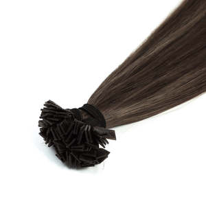 Micro Keratin <b>Hair</b> Bonds 28 Inch Remy Virgin <b>Hair</b> <b>Extensions</b> Chocolate Brown <b>Ash</b> <b>Blonde</b> Highlights Flat Tip - Product Image 3