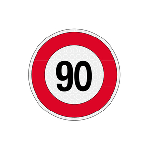 Autocollant de voiture avec limite de vitesse de 90 km/h et fonction de limitation de vitesse visible - Product Image 1