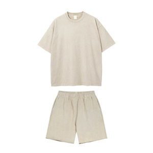 2025 hombres transpirables al por mayor logotipo personalizado de manga corta para hombres conjunto corto de dos piezas en blanco holgado verano hombres cuello redondo conjunto de pantalones cortos - Product Image 6