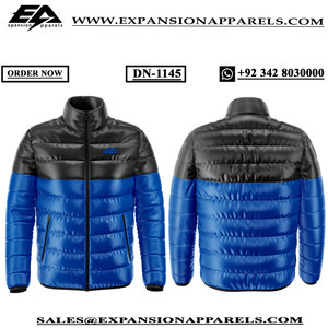 Veste matelassée à blocs de couleurs bicolores personnalisée pour hommes hiver chaud chauffé en duvet vêtements de sport Stand fabriqué bulle veste rembourrée - Product Image 4