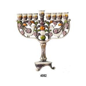 การออกแบบรูปนกคลาสสิกมาตรฐานสูงอลูมิเนียม Pewter Menorah - Product Image 2