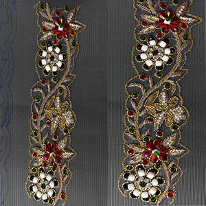 Adorno de encaje con cuentas bordado de poliéster francés de la mejor calidad para vestidos de novia, prendas, textiles para el hogar, bolsas Rajgadhia - Product Image 5