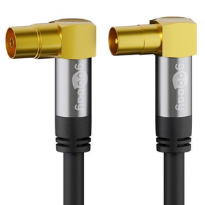 Cavo antenna TV Premium, angolato su entrambi i lati, nero, 10 m - Product Image 1