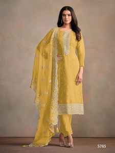 Designer Organza Soie Avec Broderie Salwar Costume Femme Fabricant De Mode Et Fournisseur De Surat - Product Image 5