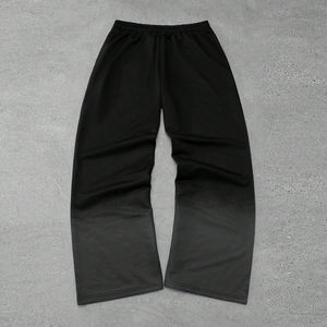 Vintage Acid Washed Loose Fit Jogger Sweatpants Men Custom Screen Print Cotton French Terry Rhinestone Baggy Straight Sweatpants - Product Image 2