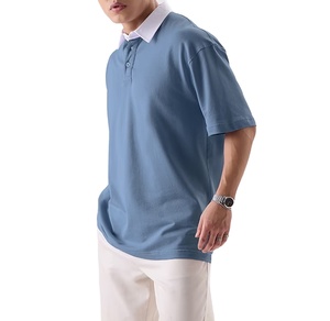 เสื้อโปโลแขนสั้นคุณภาพสูงสำหรับผู้ชาย ฤดูร้อน ดีไซน์เรียบง่าย ระบายอากาศได้ดี ผ้าถัก พิมพ์ลาย ผลิตโดย BS 2026 - Product Image 1