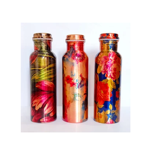 Botella de agua de cobre Botella de cobre hecha a mano clásica de alta calidad con botella impresa de esmalte Premium Precios más bajos - Product Image 5