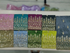 Tissu satiné de qualité supérieure à motif exclusif somalien Gorgura, broderie et travail de pierres, lourd, résistant aux taches, pour tenue de soirée - Product Image 4