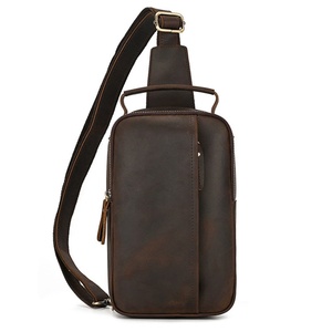 Bolso de cuero para hombre con gran capacidad Casual al aire libre pecho personalizado triángulo bandolera monedero PARA EL LCB-0030B - Product Image 1